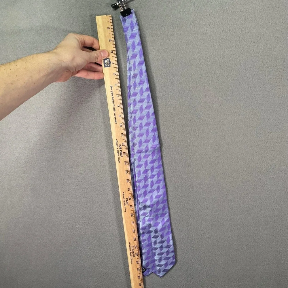 Richard‎ James Savile Row Silk Tie Purple Chevron England Mens Necktie